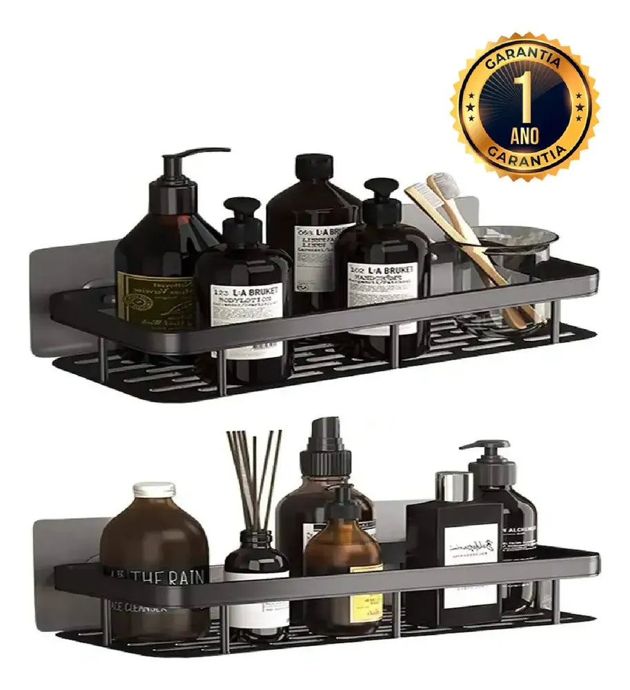Kit 2 Prateleiras para Box Sem Furar – Porta Shampoo e Sabonete