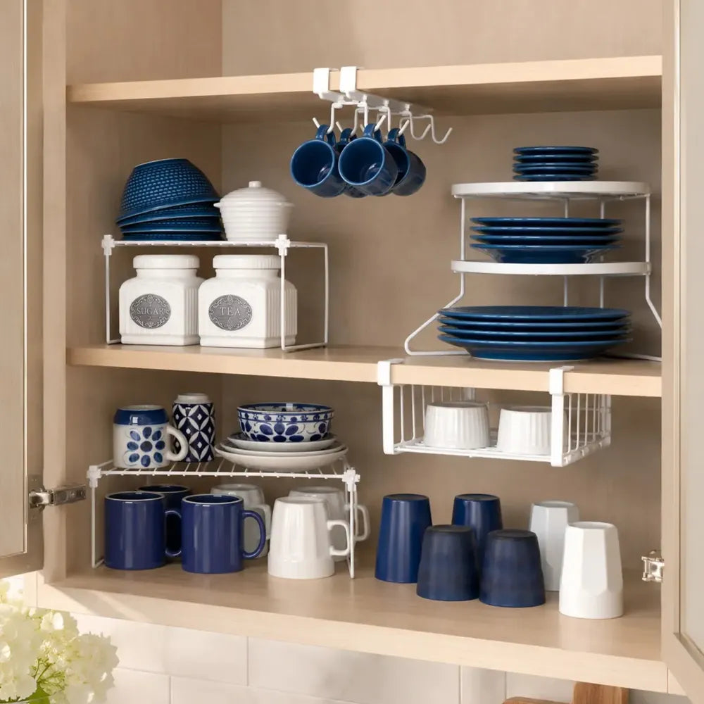 Kit 5 Organizadores Aramados para Armário de Cozinha