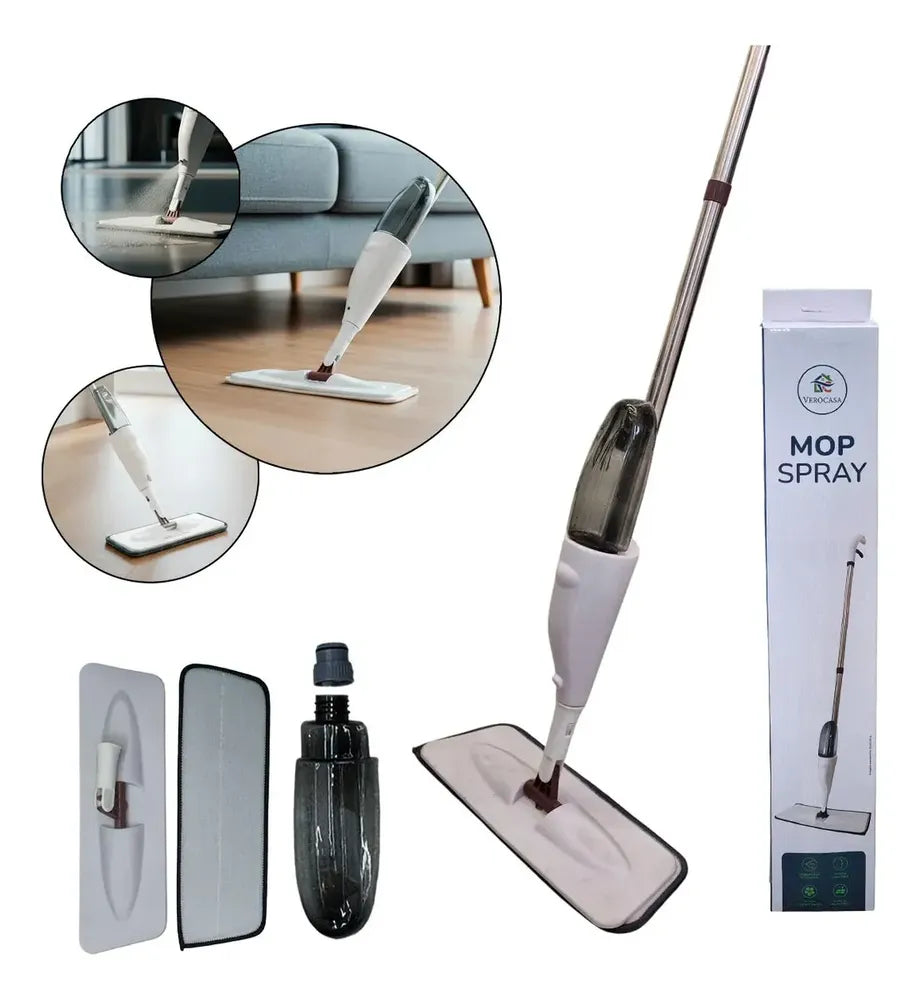 Mop Spray com Reservatório e Refil de Microfibra Lavável